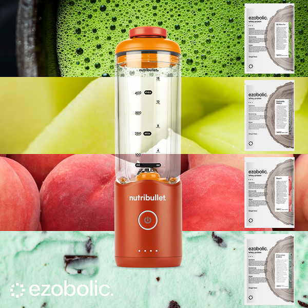 nutribullet FLEX タンジェリンオレンジ ✕ Ezobolicプロテイン4種お試しキット