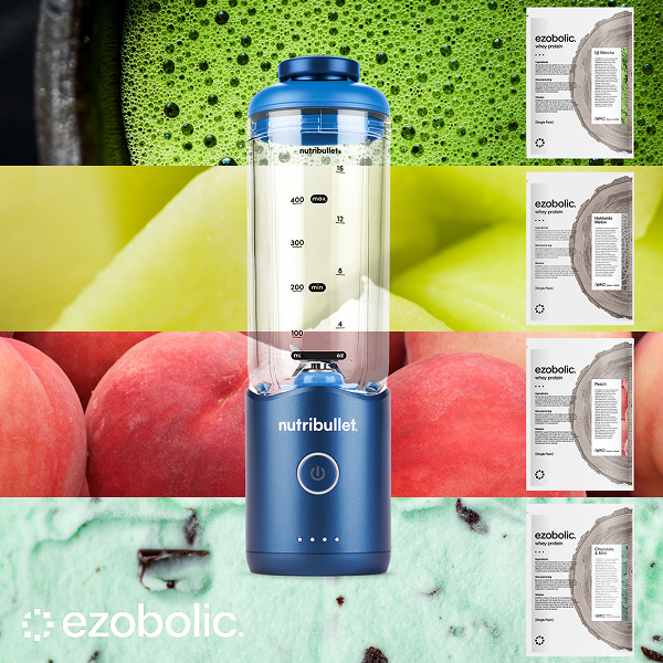 nutribullet FLEX サファイアブルー ✕ Ezobolicプロテイン4種お試しキット